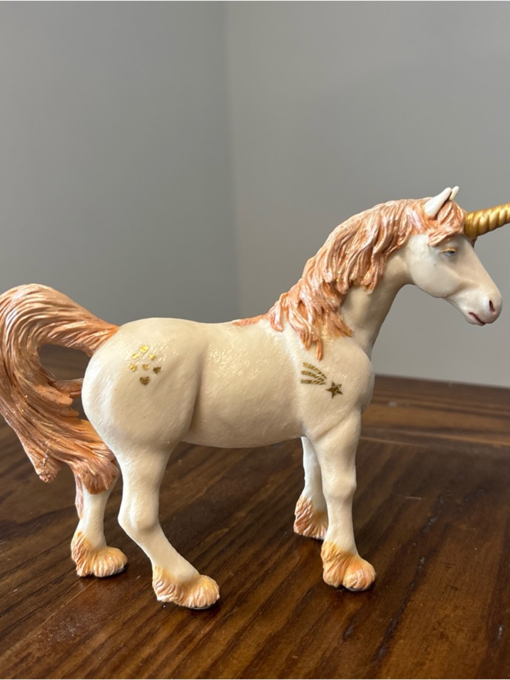 Papo Unicorn Figure 2010 Fantasy Horse Pink Glitter Mane 5in